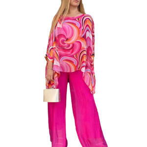 <span class=keywords><strong>Ensemble</strong></span> décontracté 2 pièces en maille pour <span class=keywords><strong>femme</strong></span> : Blouse ample à manches longues et <span class=keywords><strong>pantalon</strong></span> large, écologique, imperméable, respirant, imprimé - Product Image 3