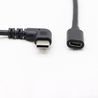 Câble en forme de L à angle droit de 90 degrés de type C à micro USB convertisseur d'adaptateur USB C mâle à micro USB femelle pour ordinateur portable