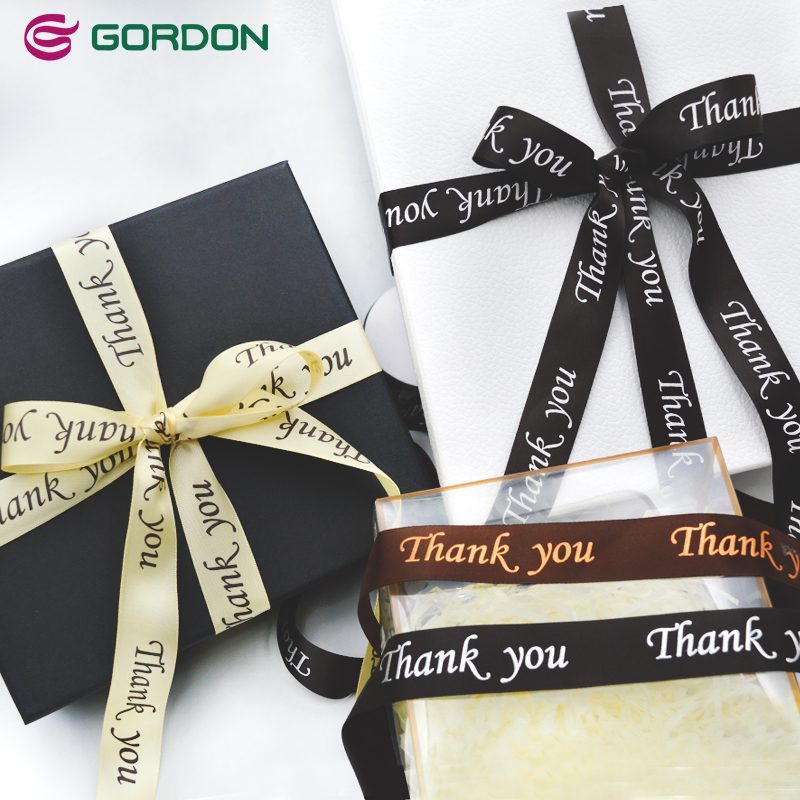 Gordon Eco-Friendly Custom Printed Satin Ribbon for Gift Box Packaging and Decoration
