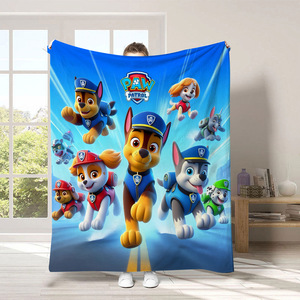 Couverture en flanelle imprimée pour enfants, motif de chiot de dessin animé, 100% polyester de haute qualité, toutes saisons, universelle, pour la pause déjeuner, vente en gros - Product Image 5