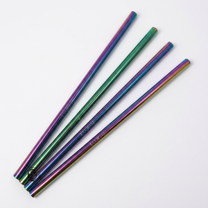 <b>Metal</b> Drinking <b>Straws</b> 4 Pack Reusable Modern Bar Accessories Multicolor Finish - Product Image 1