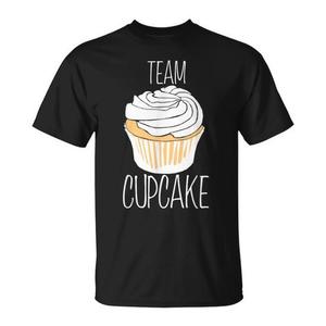 Camiseta Team Cupcake, camiseta con humor de panadería, para adultos, unisex, negra - Product Image 1
