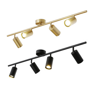 Noir Or Moderne Intérieur LED <span class=keywords><strong>Lampe</strong></span> Minimaliste Rotation Spot <span class=keywords><strong>Lumière</strong></span> Multi Têtes Long Plafonnier pour <span class=keywords><strong>Magasin</strong></span> Restaurant Hôtel Café - Product Image 1