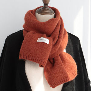 Écharpe longue en soie tricotée unie de style coréen, fabriquée à Hangzhou, pour homme, automne-hiver, chaud et confortable, vente en gros - Product Image 3