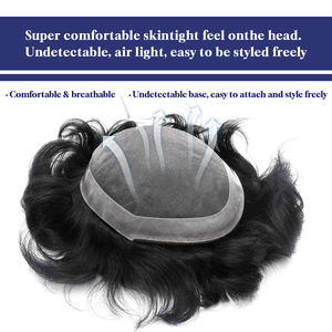 Man Toupet Fijne Mono Npu Basis Remy Pruik Rechte Capillaire Prothese Indiansysteem Eenheid Natuurlijke Kleur Bruin 100% Hand Gebonden - Product Image 5