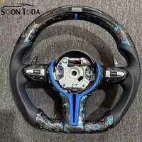 Volant en cuir en forme de D en fibre de carbone forgée avec LED pour BMW M3 M4 F80 F82 X5 F15 X6 F16 F10 F30 F32 F36 F60 340i M135i