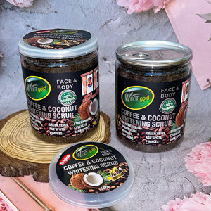 Gommage corporel exfoliant au café et à la noix de coco le plus vendu pour toutes les zones - Nettoyage en profondeur, hydratant, blanchissant - Sels de bain - 500g - Product Image 1