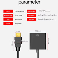 Câble HD-MI vers VGA d'usine, adaptateur audio vidéo, convertisseur HDTV, cordon Plug&Play pour console de jeu PS4, ordinateur, téléviseur, moniteur, projecteur