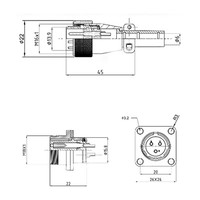 Connecteur industriel ELEWIND Aviation étanche WS16-2, 3, 4, 5, 6, 7, 9 broches, mâle/femelle, à embase carrée, prise et fiche