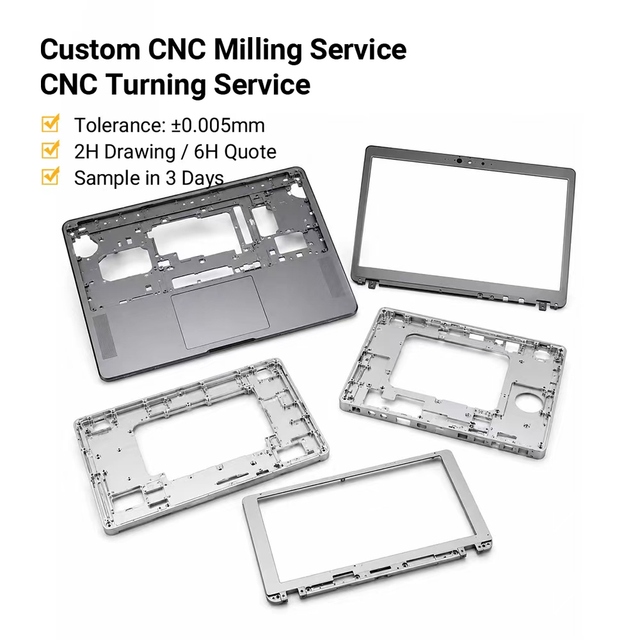 Aluminium CNC Custom Milling Service for Laptop Mid-frames Bezel Frames and High Speed CNC Aluminum Milling Parts