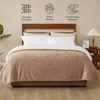 Plaid chauffant électrique pour chambre d'hiver, 5 niveaux de chauffage, 4 heures d'autonomie, super doux en flanelle et sherpa, chauffe rapide, lavable, certifié ETL