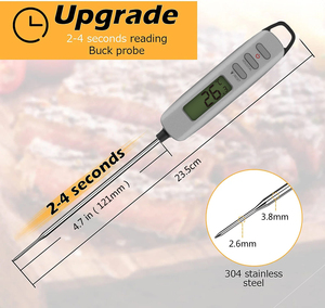 Termómetro Digital Inteligente <span class=keywords><strong>Exal</strong></span>, Metálico, Resistente al Agua, Lectura Instantánea, Plegable, para Barbacoa, Cocina y Piscina, Monitor de Temperatura Instantáneo - Product Image 5