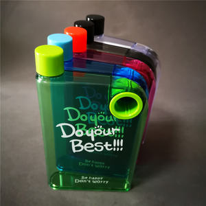 Grosir murah A5 cincin Memo Notebook botol air datar bebas BPA kustom Logo portabel ramping persegi perlengkapan minum plastik Promosi - Product Image 2