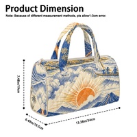 Sac à main brodé personnalisé avec imprimé vague hawaïenne et motif floral Hibiscus des Fidji pour le shopping, les voyages et le quotidien