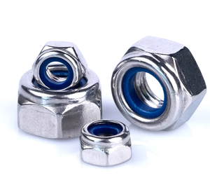 Écrou en nylon à <span class=keywords><strong>anneau</strong></span> bleu en acier inoxydable A2-70 DIN982/985 haute résistance, zingué, antirouille, pour applications de construction - Product Image 5