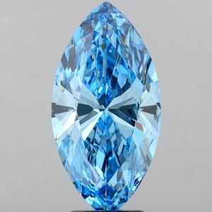 2.01ct Marquise IGI Certified Fine Jewelry Fancy Vivid Color intenso Azul Anillos de compromiso de diamantes sueltos de La India - Product Image 1