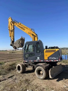 Excavatrice diesel hydraulique de roue de HYUNDAI 150W-7 utilisée par original de taille moyenne avec l'excellent prix bas de condition de travail en vente - Product Image 4