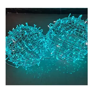2022 New Design Outdoor Christmas RGB Ball Lights Illuminated Spheres For Tree Hanging Holiday Lighted Decorations