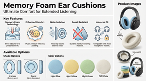 Custom headphone inner foam pad soft sponge ear <b>cushion</b> liner high density foam <b>insert</b> <b>for</b> headset padding replacement material - Product Image 4