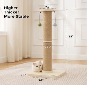 Legend Wholesale Griffoir pour chat de 35 pouces de haut Base en bois massif Tour d'arbre à chat avec cadre d'escalade en sisal - Product Image 5