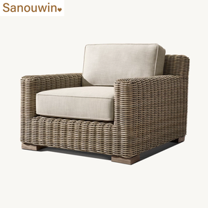 Conjunto <span class=keywords><strong>de</strong></span> Muebles <span class=keywords><strong>de</strong></span> Exterior <span class=keywords><strong>de</strong></span> Estilo Casual, con Estructura <span class=keywords><strong>de</strong></span> Aluminio Resistente, Sofá <span class=keywords><strong>de</strong></span> Ratán y <span class=keywords><strong>Mesa</strong></span> <span class=keywords><strong>de</strong></span> <span class=keywords><strong>Centro</strong></span> <span class=keywords><strong>de</strong></span> Madera <span class=keywords><strong>de</strong></span> Teca, Ideal para Villas y Hoteles - Product Image 2