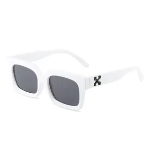 Gafas de sol hombre — lunettes de soleil blanches, styliste stylée, X hommes, tendance, monture carrée épaisse, vente en gros, usine chinoise