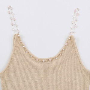 SHENZHU <span class=keywords><strong>Herbst</strong></span> Damenmode 2026 Neu Perlenbesetzte Rowan Strickweste Retro Trägerloses Freizeit-Oberteil für Damen - Product Image 4