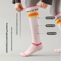 Nouvelles chaussettes de compression sportives professionnelles pour mollets - Nylon à séchage rapide et absorbant la transpiration pour le fitness, la corde à sauter et la pression en avion