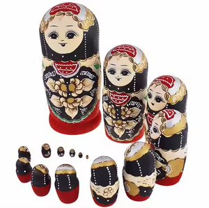 Figurine personnalisée en bois poupées russes gigognes poupées <span class=keywords><strong>matriochka</strong></span> peinture <span class=keywords><strong>à</strong></span> la main poupée fabriquée souvenir pour enfant cadeau maison décembre - Product Image 1