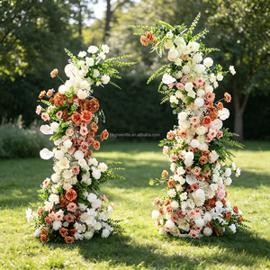 Arche florale de mariage rose mélangée pour extérieur, décoration de fenêtre, événement, cérémonie, fleurs artificielles - Product Image 1