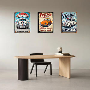 Póster Metálico Impreso con UV de 30x40 CM, Personalizado al por Mayor, Decoración de Pared para Oficina, Cuarto de Hombre, Garaje, Letrero Metálico con Diseño de Autos Clásicos - Product Image 2