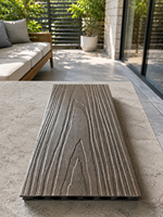 Planches de terrasse WPC creuses imperméables 138 x 23 mm, co-extrusion, système de clic, grain de bois 3D, anti-UV, pour extérieur et jardin