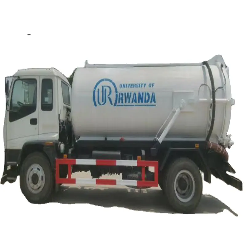 일본 상표 FTR 4x2 8m3 하수구 청결한 트럭 하수 오물 배설물 진공 청소기 유조선 트럭