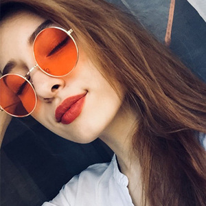 <b>Round</b> Retro Sunglasses Women Gold Silver Frame <b>Mirror</b> Lenses UV400 Protection Fashionable Candy Color Glasses Fall 2021 - Product Image 1