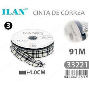 ILAN Cinta de Tela Madrid 4.0Cm 91M Diseño a Cuadros - Product Image 3