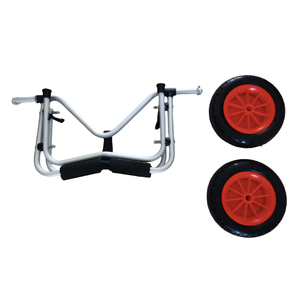 Chariot de transporteur de canoë de kayak en aluminium de sortie d'usine 2 roues libres plates pour le transport de surf 100kg OEM personnalisable - Product Image 5