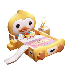 Letto Moderno di Lusso JINS a Forma di Paperella Gialla, Comodo in Legno Massello per Camera da Letto dei Bambini, Soggiorno, Asilo e Scuola - Product Image 6