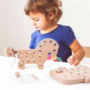 Activité Montessori, perles de laçage <span class=keywords><strong>en</strong></span> <span class=keywords><strong>bois</strong></span> classiques pour bébé et enfant, autres jouets éducatifs pour les tout-petits - Product Image 2