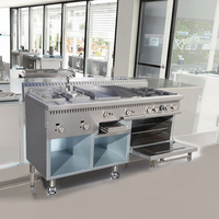 Best-seller Équipement de cuisine commerciale Cuisinière à gaz avec four Combo Brûleur à gaz Cuisinière Four pour usage intensif