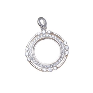 Base para Colgante de Plata S925 con Diseño de Girasol y Madreperla, Accesorios para Joyería de Perlas, Base Vacía para Colgante de 15.5-15.7mm - Product Image 5