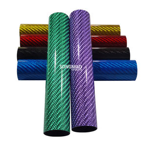 Özelleştirilmiş 3K renk karbon Fiber yuvarlak tüp 12mm 14mm 16mm 18mm 20mm kırmızı mavi yeşil mor beyaz siyah sarı renkli tüp - Product Image 3