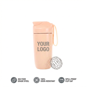 Botella Mezcladora de Proteínas con Logotipo Personalizado al por Mayor, Botella de Agua Deportiva Aislada al Vacío de Acero Inoxidable 304, a Prueba de Fugas - Product Image 1
