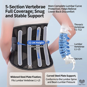 Cinturón de Soporte Lumbar Extra Ancho con Placa de Acero Doble, Soporte para la Espalda Baja para Fitness, Running y Yoga - Product Image 4