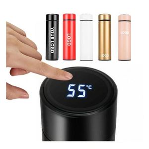 Bouteille d'eau isotherme intelligente en acier inoxydable 304 de 500 ml/17 oz avec affichage LED de la température – Tasse thermomètre économique - Product Image 1