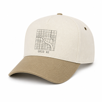 Casquette de baseball personnalisée avec broderie Old English, 5 panneaux, visière incurvée, style Dad Hat, streetwear urbain West Coast, vente en gros, faible MOQ