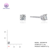 Boucles d'oreilles clous en zircon cubique anti-ternissement personnalisées Kirin, hypoallergéniques, en argent 925 véritable, OEM ODM