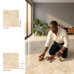 Carreaux de porcelaine brillants de haute qualité Marconix Azul 600x600mm, 8mm, polis, revêtement de sol premium 60x60cm - Product Image 1