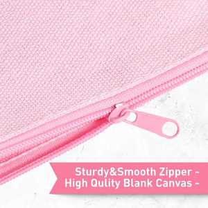 Customized cotton zipper <b>makeup</b> <b>bag</b> with fashionable and environmentally friendly logo, solid color and pink <b>makeup</b> <b>bag</b> - Product Image 3