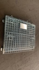 Tel örgü konteyner tekerlekler ile galvanizli çelik katlanabilir tel örgü haddeleme kafes - Product Image 6