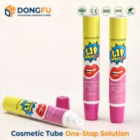 Tubes de gloss à lèvres vides personnalisés en plastique PE transparent mat, rechargeables, écologiques, laminés, 10 ml, pour l'emballage cosmétique et de produits de beauté